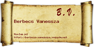 Berbecs Vanessza névjegykártya